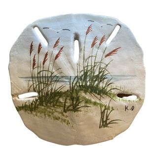 Hand-Painted Coastal Sand Dollar Beach House Decor